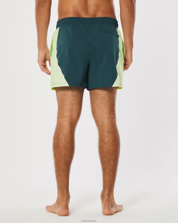 Bottoms Hollister Men Gilly Hicks Swim Trunks 5\\ 488201404 Dark Teal And Lime